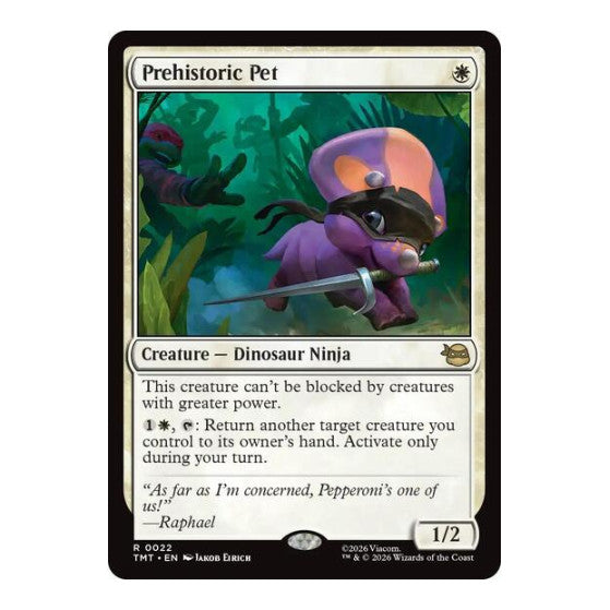 Prehistoric Pet (TMT) #22 Rare (Foil Lightly Played) Teenage Mutant Ninja Turtles Magic: The Gathering: 2026