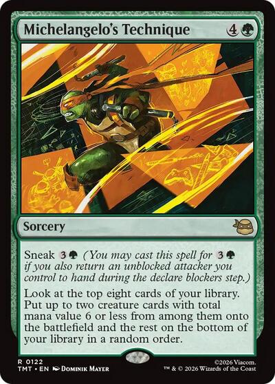 Michelangelos Technique (TMT) #122 Rare (Lightly Played) Teenage Mutant Ninja Turtles Magic: The Gathering: 2026