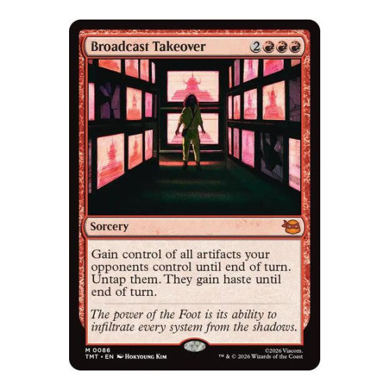 Broadcast Takeover (TMT) #86 Mythic Rare (Lightly Played) Teenage Mutant Ninja Turtles Magic: The Gathering: 2026