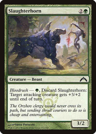 Slaughterhorn (GTC) #134 Common (Damaged) Gatecrash Magic: The Gathering: 2013