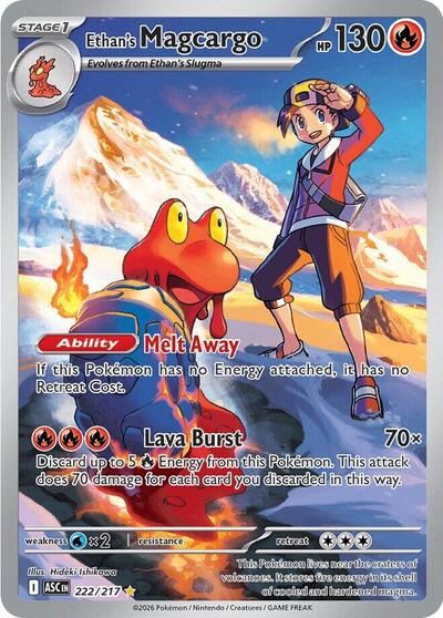Ethans Magcargo 222 217 (ASC) #222/217 Illustration Rare (Holofoil Near Mint) ME: Ascended Heroes Pokemon: 2026