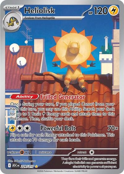 Heliolisk 229 217 (ASC) #229/217 Illustration Rare (Holofoil Near Mint) ME: Ascended Heroes Pokemon: 2026