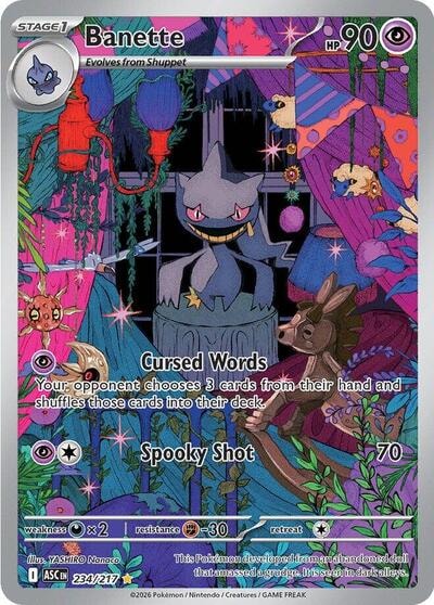 Banette - 234/217 (ASC) #234/217 Illustration Rare (Holofoil Near Mint) ME: Ascended Heroes Pokemon: 2026