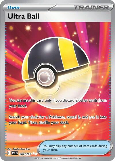 Ultra Ball 264 217 (ASC) #264/217 Ultra Rare (Holofoil Near Mint) ME: Ascended Heroes Pokemon: 2026