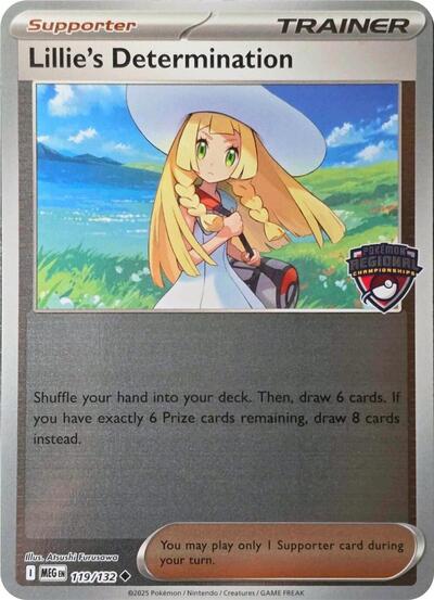 Lillie's Determination (Regional Championships) (PR) #119/132 Uncommon (Reverse Holofoil Lightly Played) League & Championship Cards Pokemon: 2016