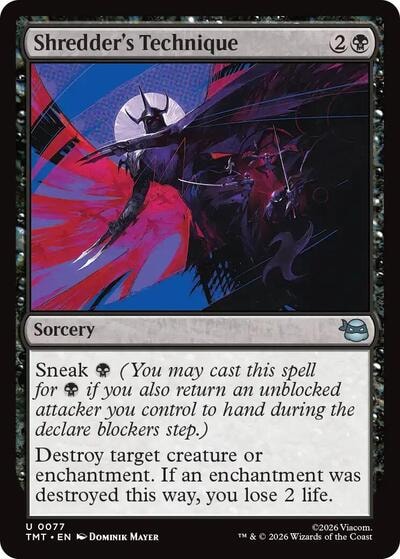 Shredders Technique (TMT) #77 Uncommon (Lightly Played) Teenage Mutant Ninja Turtles Magic: The Gathering: 2026