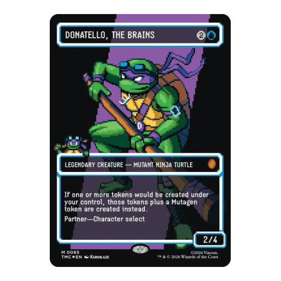 Donatello, the Brains (0085) (Borderless) (Surge Foil) (TMC) #85 Mythic Rare (Foil Near Mint) Commander: Teenage Mutant Ninja Turtles Magic: The Gathering: 2026