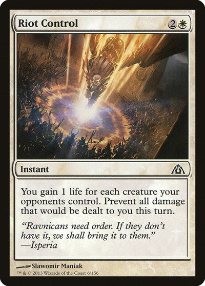 Riot Control (DGM) #6 Common (Lightly Played) Dragon's Maze Magic: The Gathering: 2013