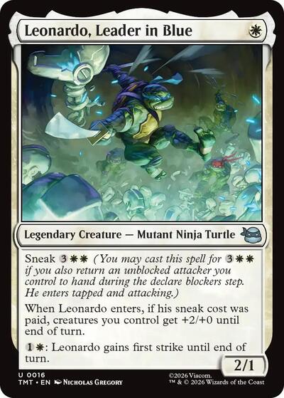 Leonardo Leader in Blue (TMT) #16 Uncommon (Lightly Played) Teenage Mutant Ninja Turtles Magic: The Gathering: 2026