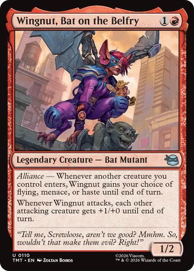 Wingnut Bat on the Belfry (TMT) #110 Uncommon (Lightly Played) Teenage Mutant Ninja Turtles Magic: The Gathering: 2026