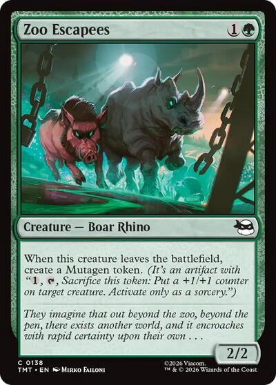 Zoo Escapees (TMT) #138 Common (Lightly Played) Teenage Mutant Ninja Turtles Magic: The Gathering: 2026