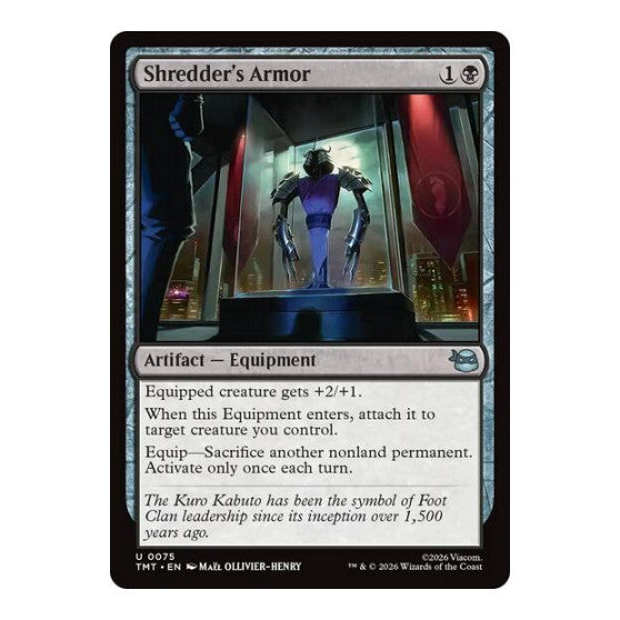 Shredder's Armor (TMT) #75 Uncommon (Lightly Played) Teenage Mutant Ninja Turtles Magic: The Gathering: 2026