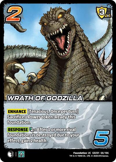Wrath of Godzilla (GDZ01) #GDZ01 68/186 Uncommon (Lightly Played) Godzilla: Reign of Kaiju UniVersus: 2026