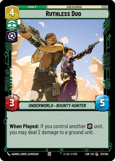 Ruthless Duo (LAW) #137/264 Common (Near Mint) A Lawless Time Star Wars: Unlimited: 2026