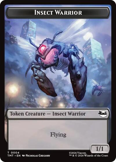 Insect Warrior Food Double Sided Token (TMT) #4 // 8 T (Lightly Played) Teenage Mutant Ninja Turtles Magic: The Gathering: 2026