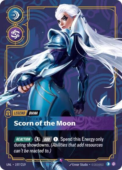 Diana - Scorn of the Moon (UNL) #197/219 Rare (Foil Near Mint) Unleashed Riftbound: League of Legends Trading Card Game: 2026