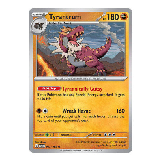 Tyrantrum (POR) #045/088 Rare (Holofoil Near Mint) ME03: Perfect Order Pokemon: 2026