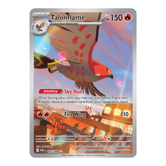 Talonflame - 091/088 (POR) #091/088 Illustration Rare (Holofoil Near Mint) ME03: Perfect Order Pokemon: 2026