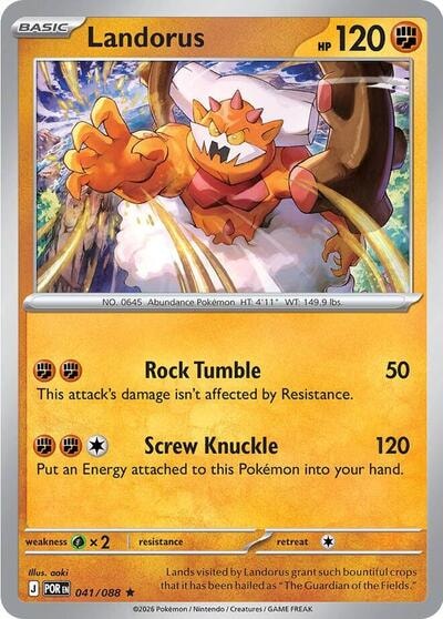 Landorus (POR) #041/088 Rare (Holofoil Lightly Played) ME03: Perfect Order Pokemon: 2026