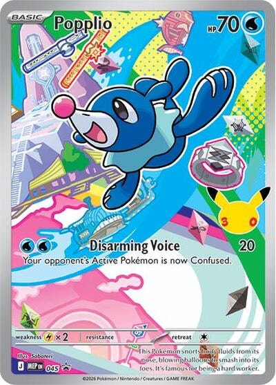 Popplio - 045 (MEP) #045 Promo (Holofoil Near Mint) ME: Mega Evolution Promo Pokemon: 2025