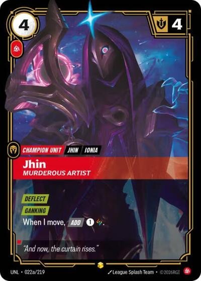 Jhin - Murderous Artist (Alternate Art) (UNL) #022a/219 Showcase (Foil Near Mint) Unleashed Riftbound: League of Legends Trading Card Game: 2026
