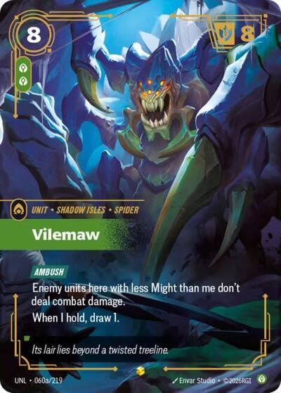 Vilemaw (Alternate Art) (UNL) #060a/219 Showcase (Foil Near Mint) Unleashed Riftbound: League of Legends Trading Card Game: 2026