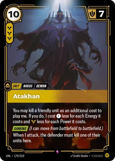 Atakhan (UNL) #170/219 Rare (Foil Near Mint) Unleashed Riftbound: League of Legends Trading Card Game: 2026
