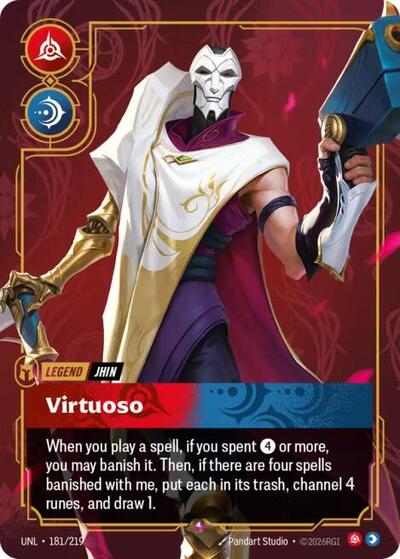 Jhin - Virtuoso (UNL) #181/219 Rare (Foil Near Mint) Unleashed Riftbound: League of Legends Trading Card Game: 2026