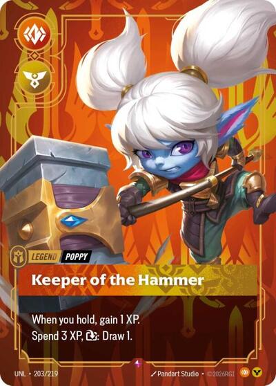 Poppy - Keeper of the Hammer (UNL) #203/219 Rare (Foil Near Mint) Unleashed Riftbound: League of Legends Trading Card Game: 2026