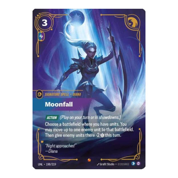Moonfall (UNL) #198/219 Epic (Foil Near Mint) Unleashed Riftbound: League of Legends Trading Card Game: 2026