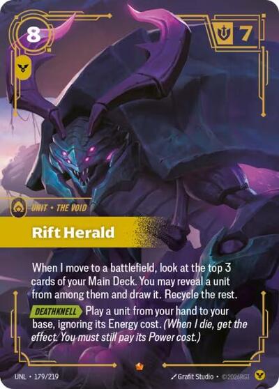 Rift Herald (UNL) #179/219 Epic (Foil Near Mint) Unleashed Riftbound: League of Legends Trading Card Game: 2026