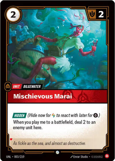 2026 Riftbound League of Legends Trading Card Game: Unleashed (UNL) - Mischievous Marai (#003/219, Common) (Foil, Near Mint)