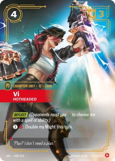 Vi - Hotheaded (UNL) #030/219 Epic (Foil Near Mint) Unleashed Riftbound: League of Legends Trading Card Game: 2026