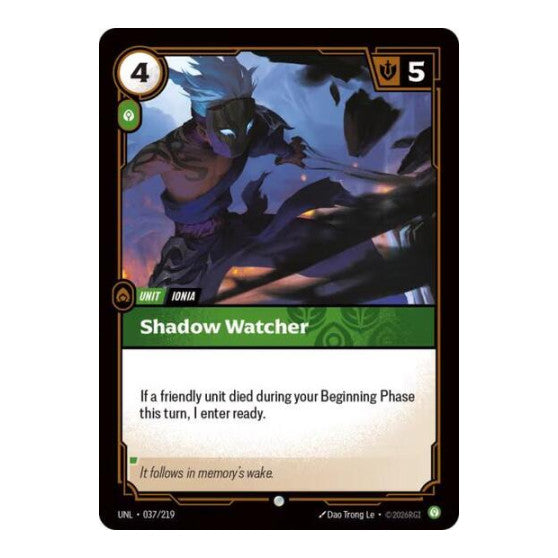Shadow Watcher (UNL) #037/219 Common Unleashed Riftbound: League of Legends Trading Card Game: 2026