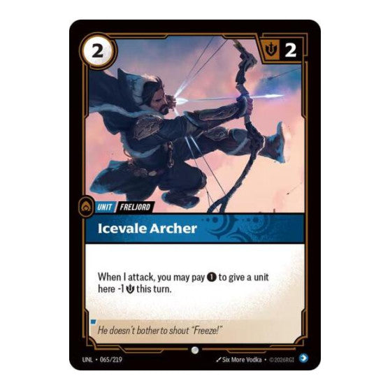 Icevale Archer (UNL) #065/219 Common Unleashed Riftbound: League of Legends Trading Card Game: 2026