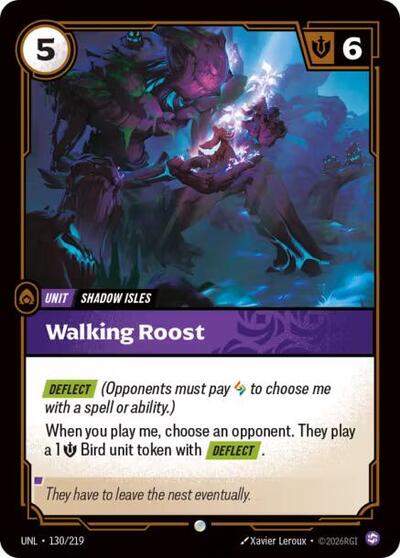 2026 Riftbound League of Legends Trading Card Game: Unleashed (UNL) - Walking Roost (#130/219, Common) (Foil, Near Mint)
