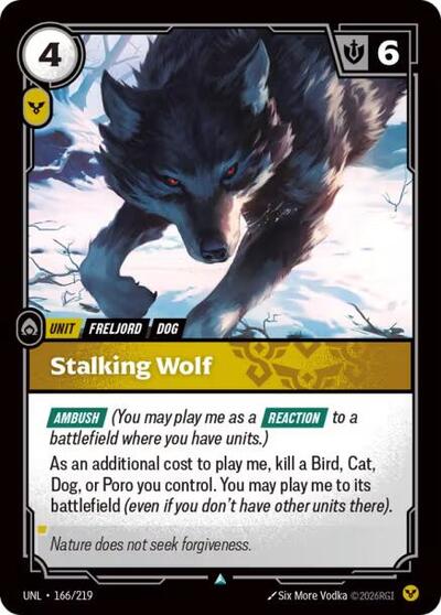 Stalking Wolf (UNL) #166/219 Uncommon Unleashed Riftbound: League of Legends Trading Card Game: 2026