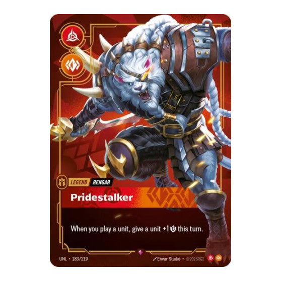 Rengar, Pridestalker (UNL) #183/219 Rare (Foil Near Mint) Unleashed Riftbound: League of Legends Trading Card Game: 2026