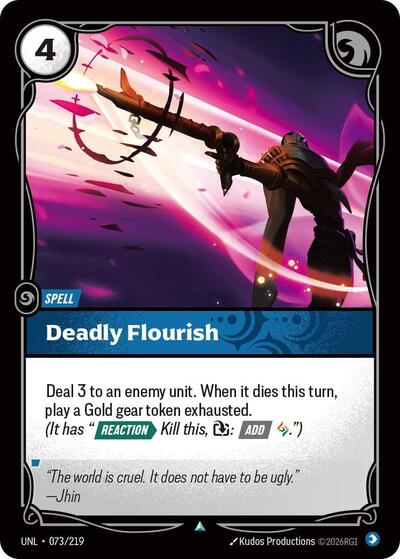 Deadly Flourish (UNL) #073/219 Uncommon Unleashed Riftbound: League of Legends Trading Card Game: 2026