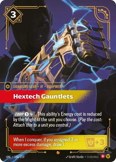 Hextech Gauntlets (UNL) #188/219 Epic (Foil Near Mint) Unleashed Riftbound: League of Legends Trading Card Game: 2026