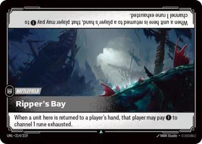 Ripper's Bay (UNL) #214/219 Uncommon Unleashed Riftbound: League of Legends Trading Card Game: 2026