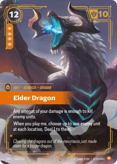 Elder Dragon (UNL) #118/219 Epic (Foil Near Mint) Unleashed Riftbound: League of Legends Trading Card Game: 2026