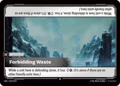 Forbidding Waste (UNL) #210/219 Uncommon Unleashed Riftbound: League of Legends Trading Card Game: 2026