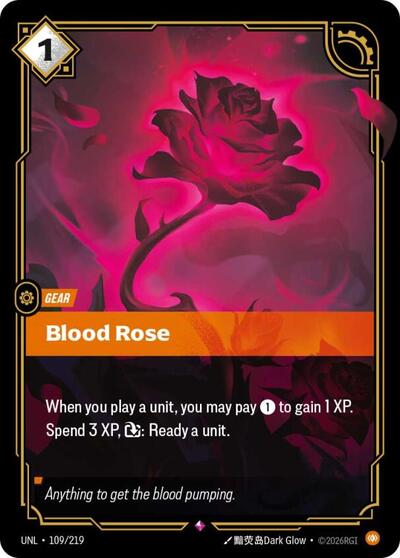 Blood Rose (UNL) #109/219 Rare (Foil Near Mint) Unleashed Riftbound: League of Legends Trading Card Game: 2026