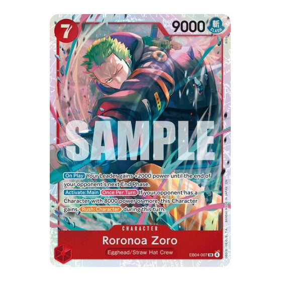 Roronoa Zoro EB04 007 (OP15-EB04) #EB04-007 Super Rare (Foil Near Mint) Adventure on Kami's Island One Piece Card Game: 2026