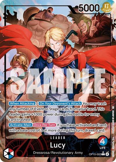Lucy Alternate Art (OP15-EB04) #OP15-002 Land (Foil Near Mint) Adventure on Kami's Island One Piece Card Game: 2026