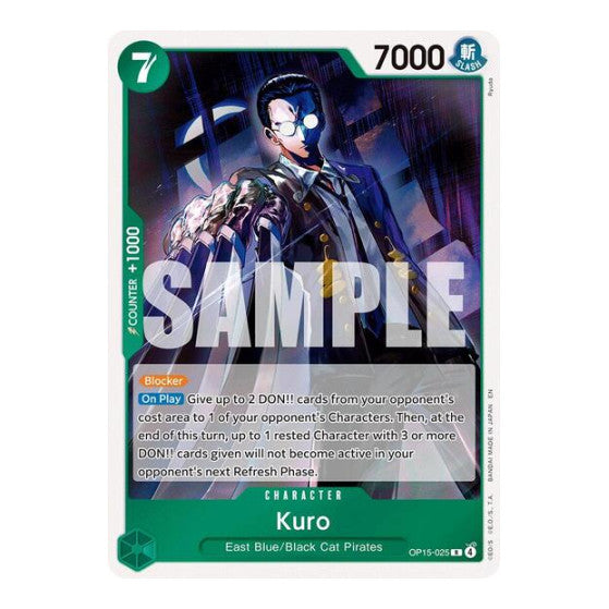 Kuro (OP15-EB04) #OP15-025 Rare (Foil Near Mint) Adventure on Kami's Island One Piece Card Game: 2026