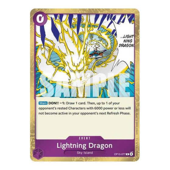 Lightning Dragon (OP15-EB04) #OP15-077 Rare (Foil Near Mint) Adventure on Kami's Island One Piece Card Game: 2026