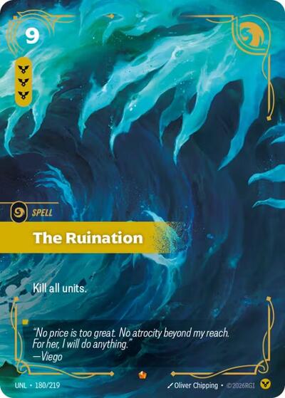 The Ruination (UNL) #180/219 Epic (Foil Near Mint) Unleashed Riftbound: League of Legends Trading Card Game: 2026