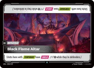 Black Flame Altar (UNL) #208/219 Uncommon Unleashed Riftbound: League of Legends Trading Card Game: 2026